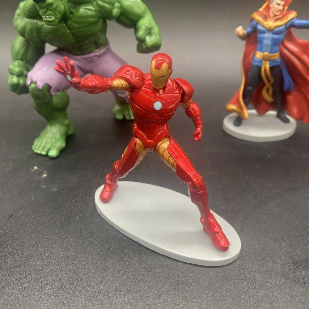 Marvel Disney Avengers Action Figures HULK- Lot Of 8 PVC Cake Toppers Dr Strange